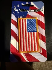 American Flag with Gold Border patch, for Uniform, No Shine Insignia, Supply
