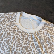 Old Navy Leopard Print Sweatshirt Womens XXL White Tan Raglan Sleeve Relaxed