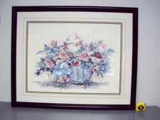 JOY ALLDREDGE SERIGRAPH FLOWER BASKET ❤️ FRAMED WALL ART DECOR SIGNED NUMBERED