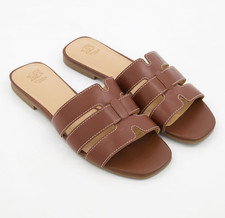 NEW & GENUINE - Dune Brown Leather Sandals - Size UK 6