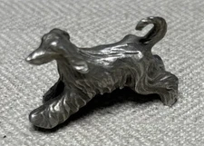 Vintage 1982 Radcliffe Pewter Miniature Dog Signed On Paw 1” Tall 1.5” Long