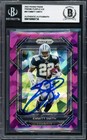 Emmitt Smith Auto 2022 Panini Prizm Purple Ice Card 85 Card Cowboys /225 Beckett