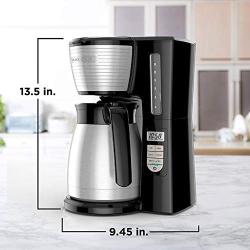 BLACK+DECKER 12-Cup Thermal Programmable Coffee maker, Brew Strength Selector...