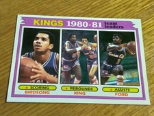 1981-82 Topps Basketball # 54 Kansas City Kings Team Leaders  EX- Nr Mt