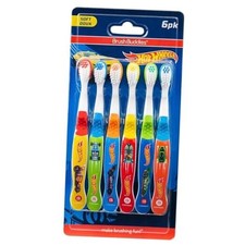 Hot Wheels Toothbrush for Kids, Kids 1 Count Pack of 6 Multicolor
