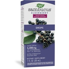 Nature's Way Sambucus Elderberry Drops, 100 mg per Serving, 1 Fl. Oz