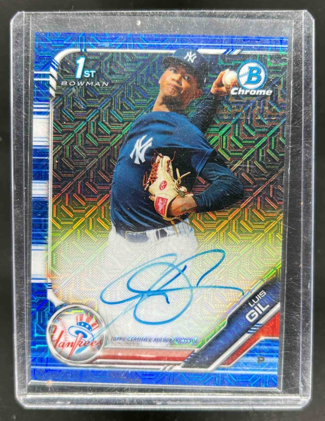 2019 Bowman Chrome Luis Gil Prospects Auto HTA Choice Refractor #71/150 Yankees