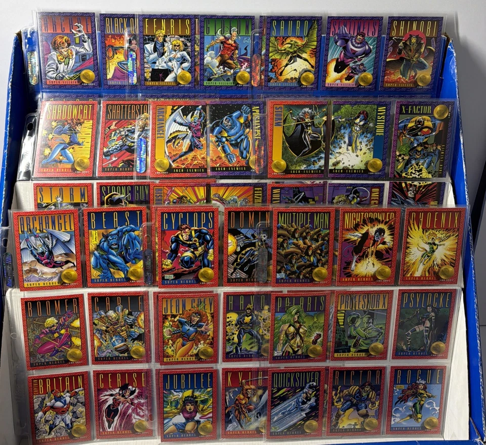 JUEGO COMPLETO DE CARTAS X-MEN SERIE 2 MARVEL CON 9 CARTAS ESTAMPADAS DORADAS LOTE RARO 1-100 Foto 3 de 3