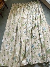 Floral Pencil Pleat Lined Light Filtering Curtains