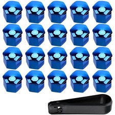 Radmutterabdeckungen 17mm, Radschrauben Kappen, Universal, Blau, 20 Stück