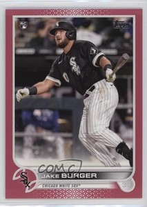 2022 Topps Series 1 Mother's Day Hot Pink /50 Jake Burger #186 Rookie RC