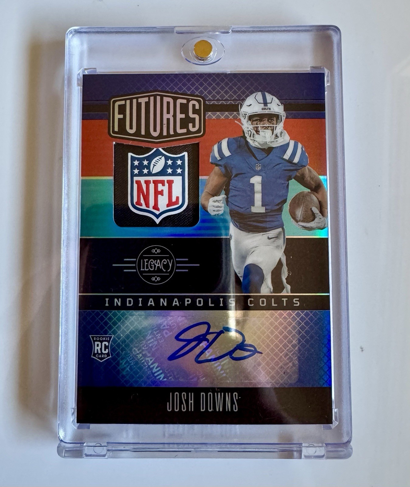Josh Downs Panini Legacy Futures Patch Autograph #FAPS25 Sapphire