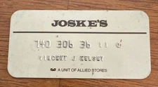 Vintage Joske’s Department Store Charge Card, San Antonio Texas Allied Stores