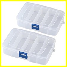 2 Pack Transparent Plastic Bead Organizers 5 Grids,Craft Organizers and Stora...