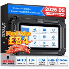 2026 XTOOL D5 OBD2 Scanner Engine ABS SRS TCM Car Diagnostic Tool Code Reader UK