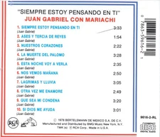 JUAN GABRIEL - SIEMPRE ESTOY PENSANDO EN TI NEW CD