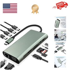 USB C Hub 11-in-1 Docking Station, Type-C Multiport Adapter with 4K HDMI, VGA...