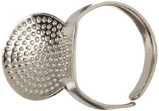 Clover 611 Adjustable Ring Thimble with Plate, 22 22, White
