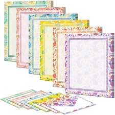 72 Pieces Stationery Set 48 Sheets  24 Pcs Envelopes 8.5 x 11 In, Vintage ...
