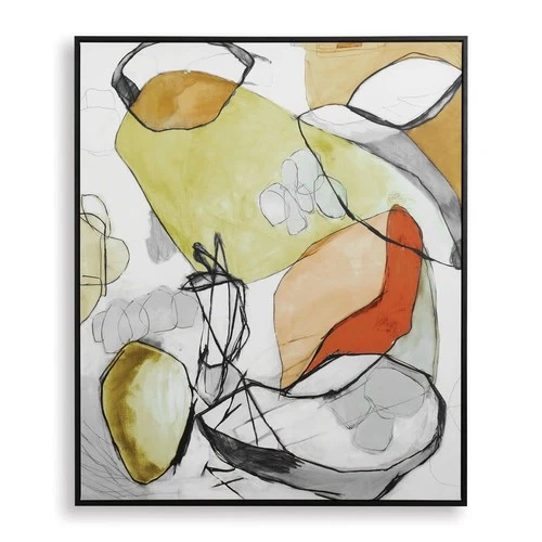 Uttermost 32389 Charcoal Improvision 60" x 50" Framed Abstract - MultiColor - Picture 1 of 3