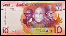 Lesotho Billet 10 MALOTI ND 2021 NEW Nouveau King Moshoeshoe II NEUF UNC