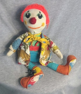 Vintage 1960 s R Dakin & Co Li l Buttons Clown Plush Stuffed Tags teaching Rare!