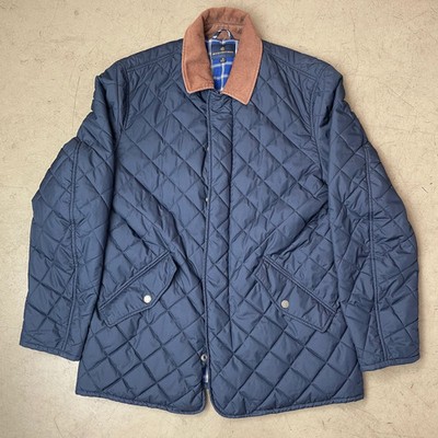 (M) Brooks Brothers Steppjacke Navy dunkelblau Kordkragen