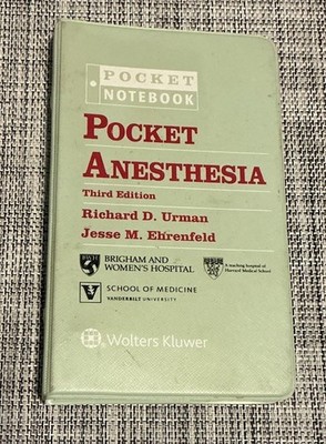 Pocket Anesthesia Spiral Notebook 2017 Third Edition Urman, Ehrenfeld Used