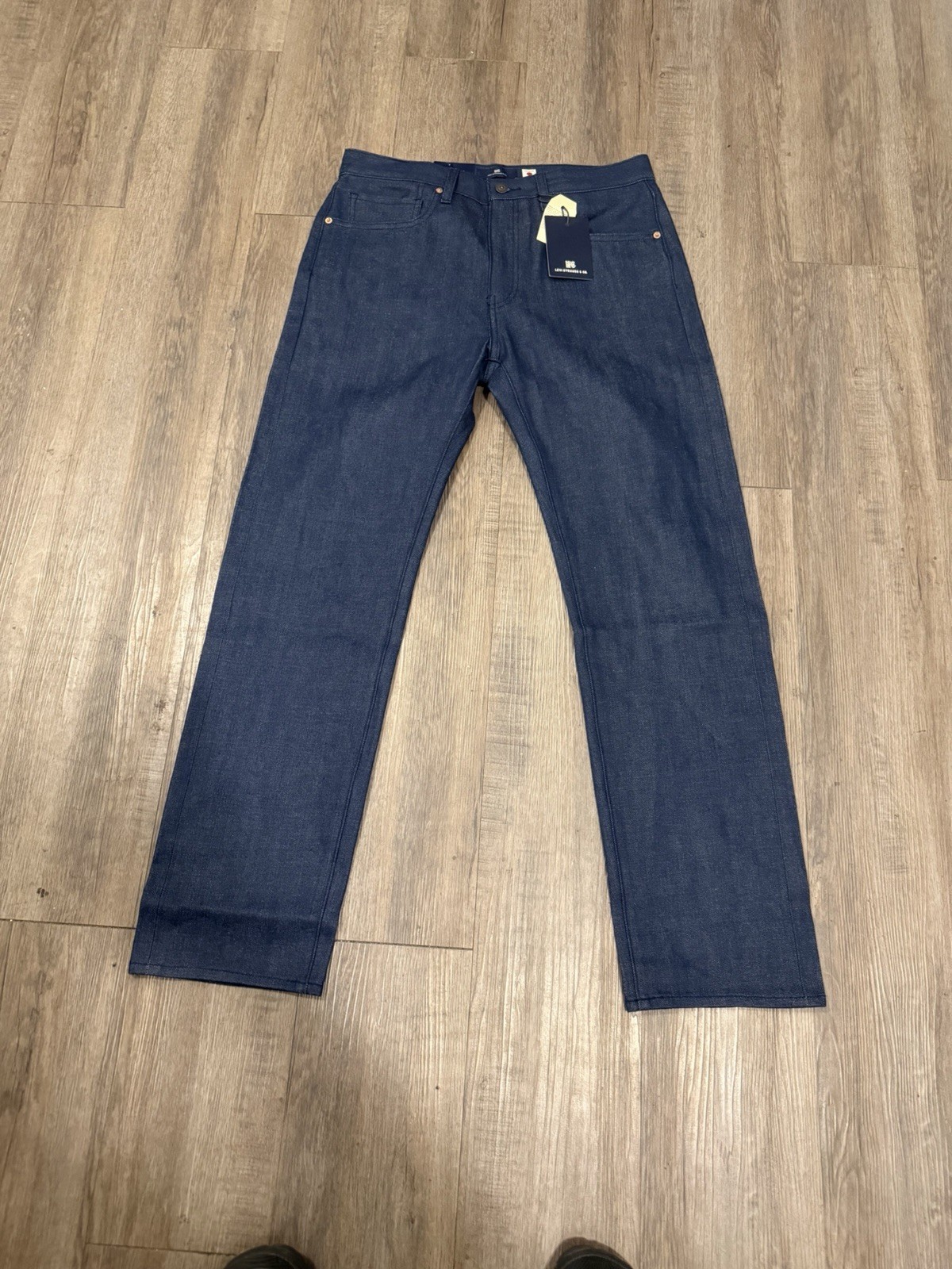 Levi's 505 Men's Selvedge Jeans Soft Rigid Dark Wash Blue Label Japanese Denim