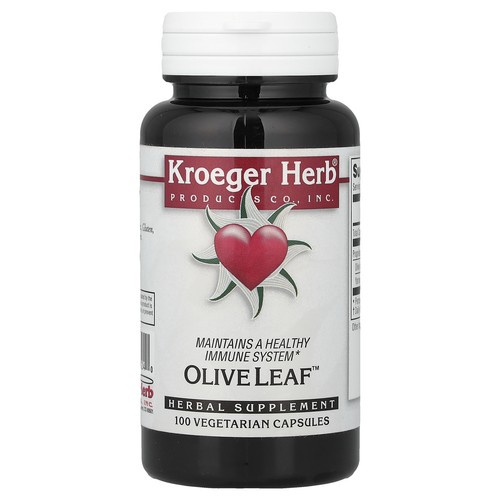 Kroeger Herb Co Olive Leaf 100 Veggie Caps Gluten-Free, Preservative-Free,