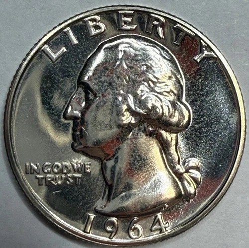 1964 PROOF Washington Silver Quarter Exact Coin Imaged #WQ63