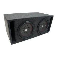 Universal Car Stereo Slotted S Port Dual 10" Kicker CompR CWR10 Sub Box 2 Ohm