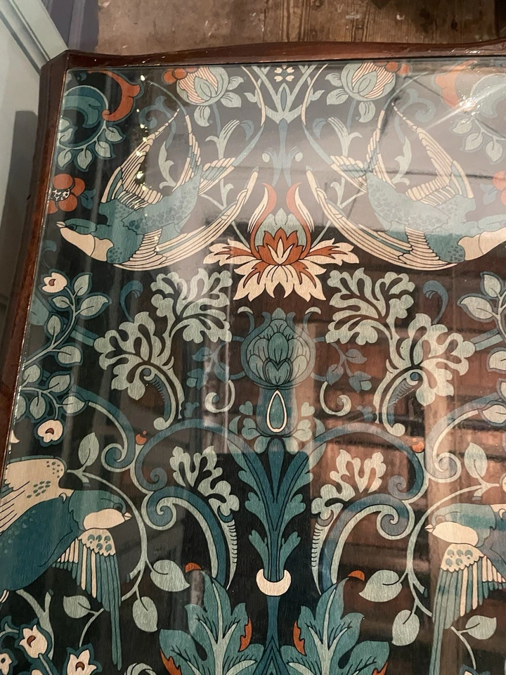 Ornate Carved Wood Table Decoupaged With A William Morris Inspired Paper - Image 3 of 4