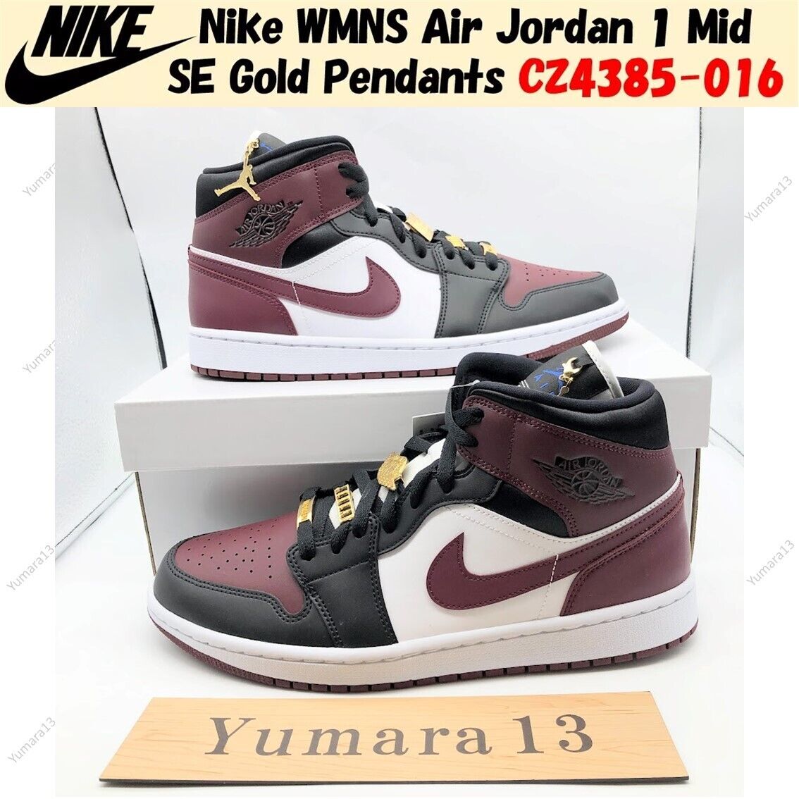 Nike WMNS Air Jordan 1 Mid SE Gold Pendants CZ4385-016 Nike WMNS Air Jordan 1 Mid SE Gold Pendants CZ4385-016