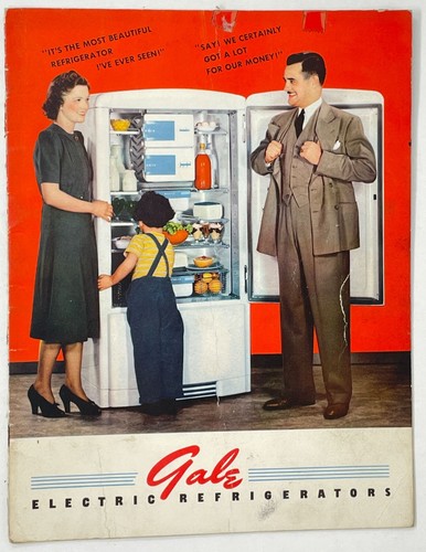 Refrigeradores eléctricos Gale Products escaso folleto publicitario vintage 1941