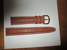 GENUINE leather usa watchstrap watch band strap 18mm cognac gold contrast