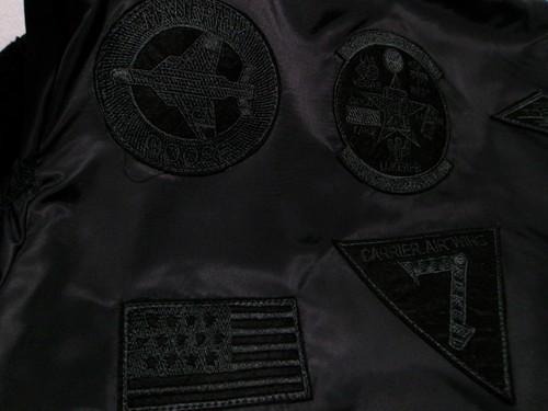 Bomber Style Men Jacket AMERICAN STITCH Coat Side Winder Black Aces Fighting 41 - Picture 9 of 16