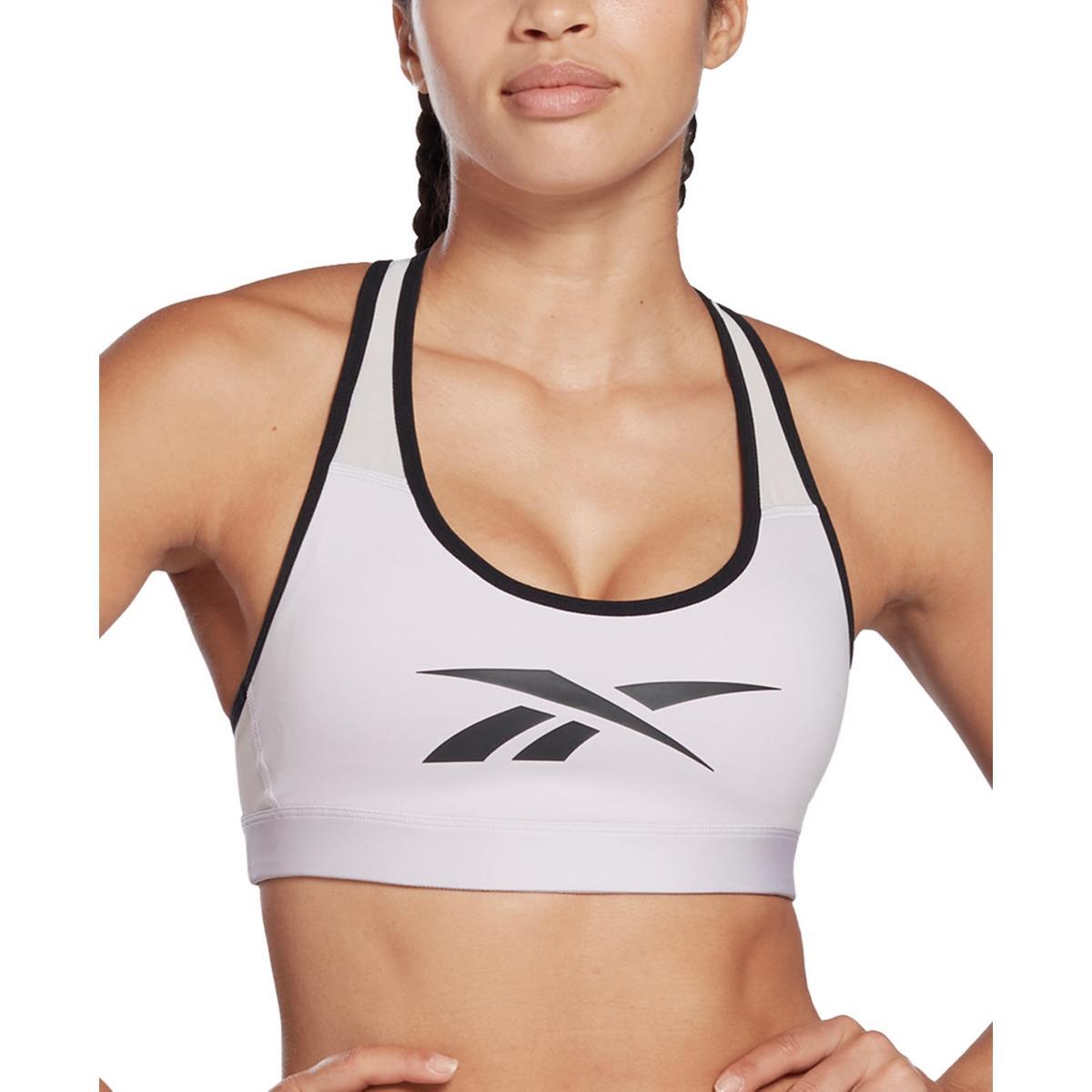 Спортивный бюстгальтер для йоги Reebok Womens Lux Vector фиолетовый Racerback Athletic XS BHFO 1665