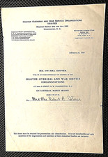 HERBERT HOOVER VERY RARE ORIGINAL 1929 INVITATION TO VISIT HIM AT HIS HOME!!!!!