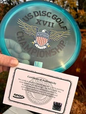2015 Roc USDGC Disc Golf Crystal Blue  Limited Innova COA New  Rancho #3472