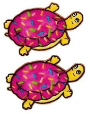 turtle fabric applique iron on pink not embroidered 2.5 inch