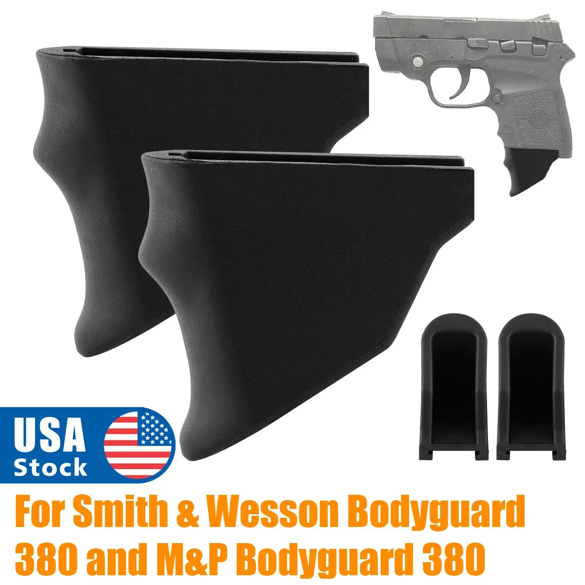 Grip Extensions Fits Smith & Wesson Bodyguard 380 & M&P Bodyguard 380 2/4/6 Pack