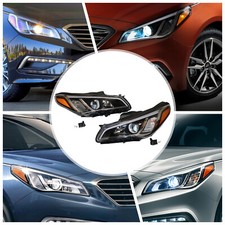 For 2015 2016 2017 Hyundai Sonata Pair Headlights Driver & Passenger Headlamps