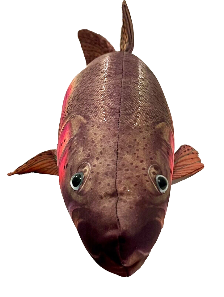 Lifelike Rainbow Trout Fish Plush Stuffed Animal Pillow 27” Long eBay