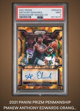 2021-22 Prizm Anthony Edwards Auto Anthony Edwards Orange Ice. Penmanship POP 5!