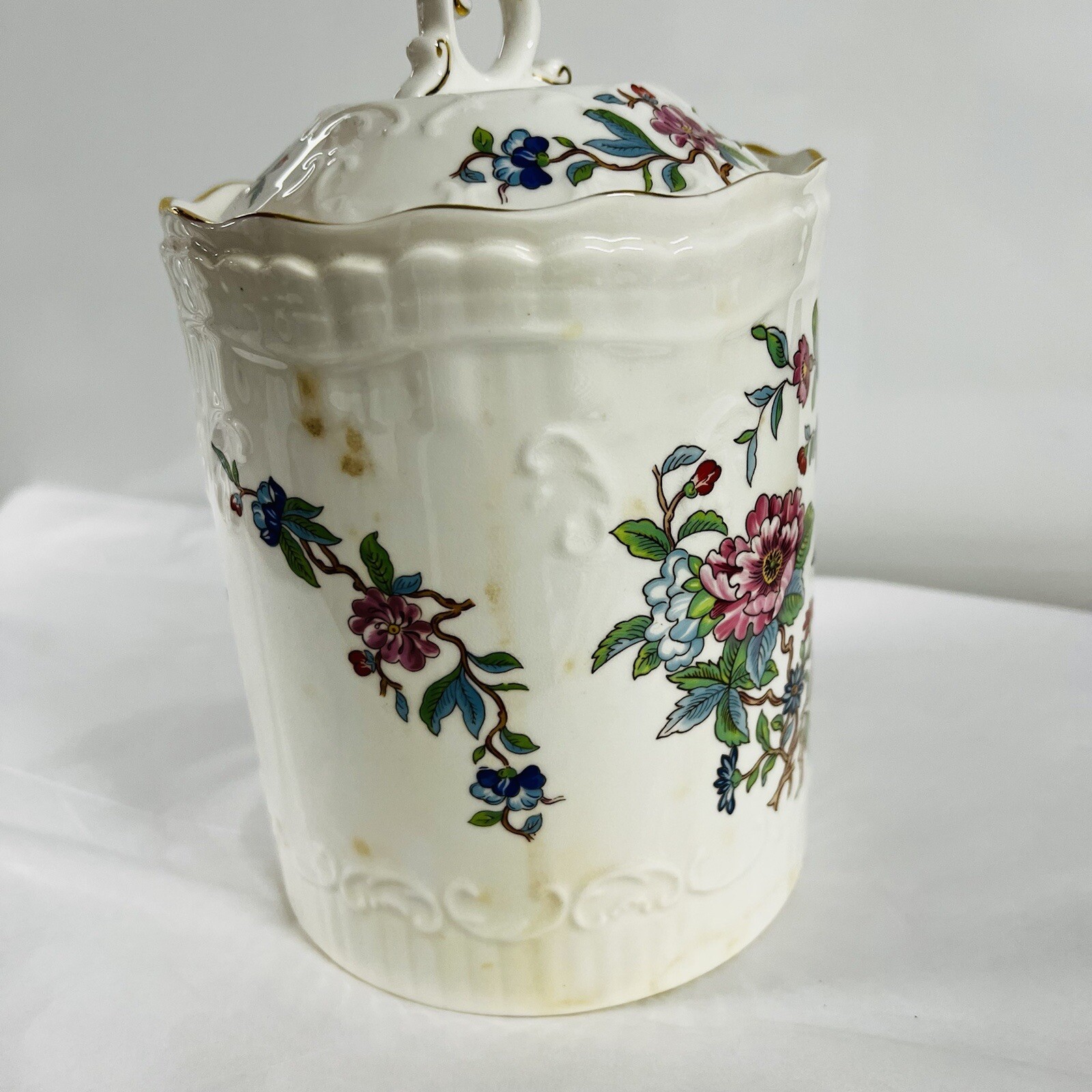 Vintage Aynsley England Pembroke Biscuit Canister Candy Jar English