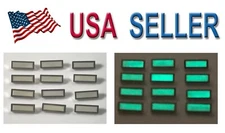 12 Watch Dial Hour Silver green Lume Markers Indices Indexes Numerals rectangle