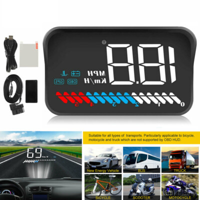 Car Digital GPS Speedometer OBD2 Head Up Display Overspeed MPH/KM Dual System M7