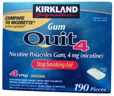 190 Pieces Kirkland Quit 4mg Nicotine Gum Stop Smoking  Generic Nicorette 5/26