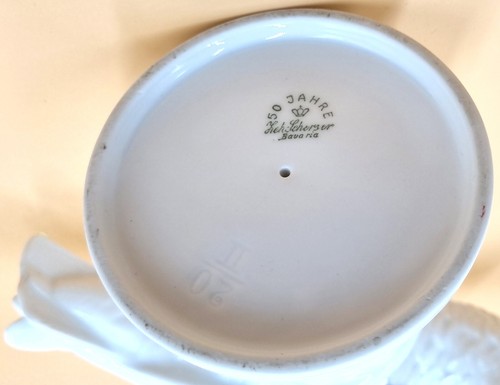 Zeh, Scherzer & Co., figura de porcelana loro, porcelana blanca, August Billmann - Imagen 11 de 11